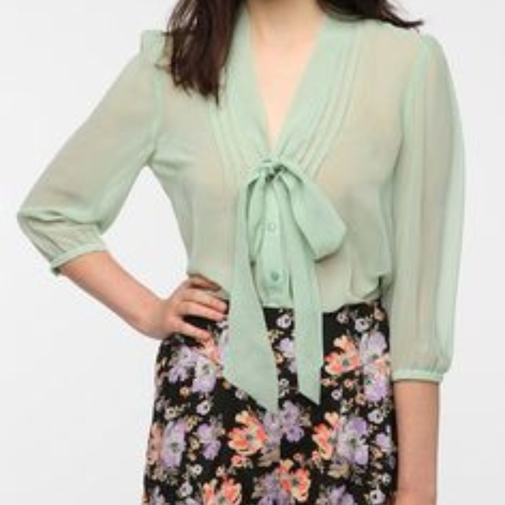 Pins & Needles Chiffon Front Tie Blouse
